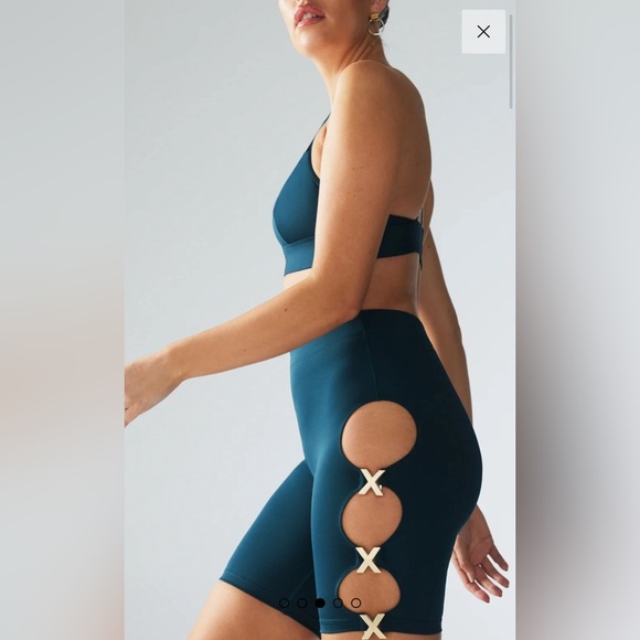 NEW SAVAGE X FENTY - Bike Short with Gold Accents and Cutouts - Picture 5 of 6